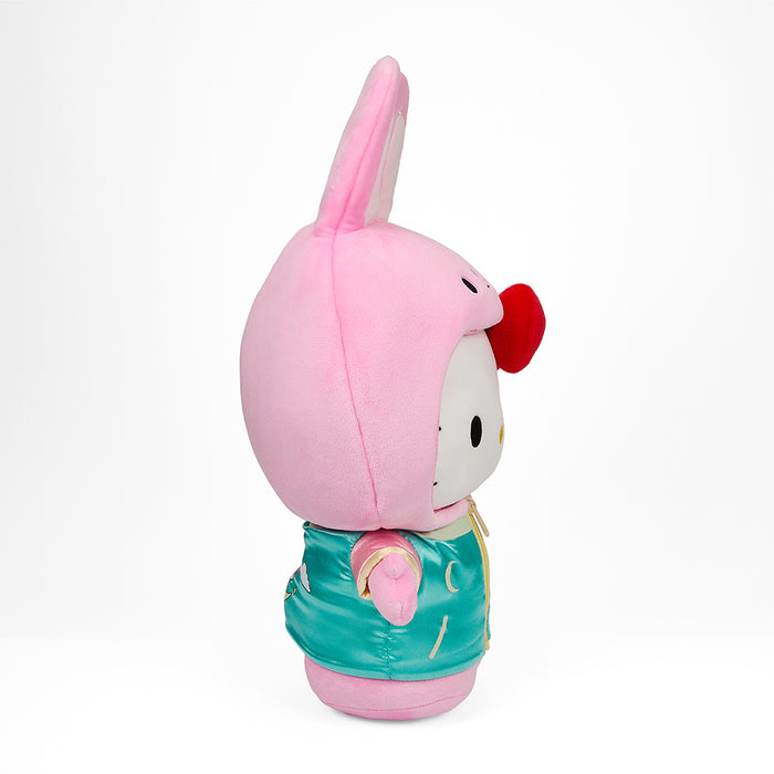Sanrio Hello Kitty Year of the Rabbit 13-inch plush wearing a satin jacket, limited edition collectible toy.