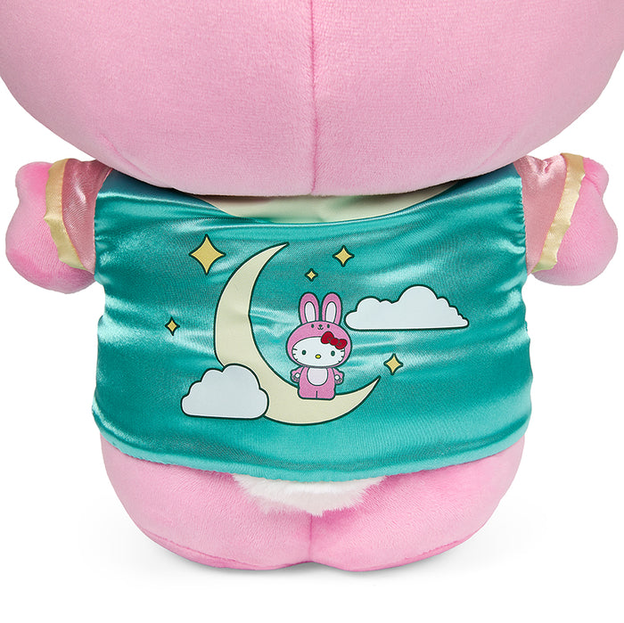 Sanrio Hello Kitty Year of the Rabbit 13-inch plush wearing a satin jacket, limited edition collectible with adorable rabbit features.