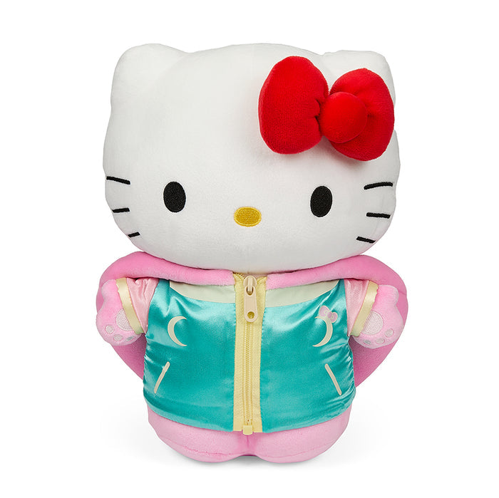 Sanrio Hello Kitty Year of the Rabbit 13-inch plush with satin jacket, limited edition soft toy featuring adorable rabbit details.