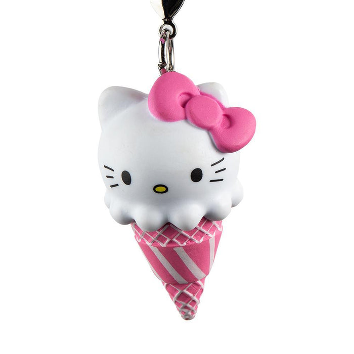 Sanrio Hello Ice Cream Cone Keychain by Kidrobot, vinyl keychain featuring a colorful ice cream cone design.