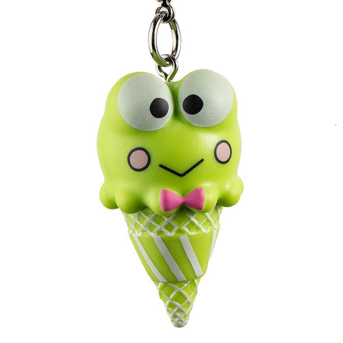 Sanrio Hello Ice Cream Cone Keychain by Kidrobot, vinyl keychain featuring colorful ice cream cone design.