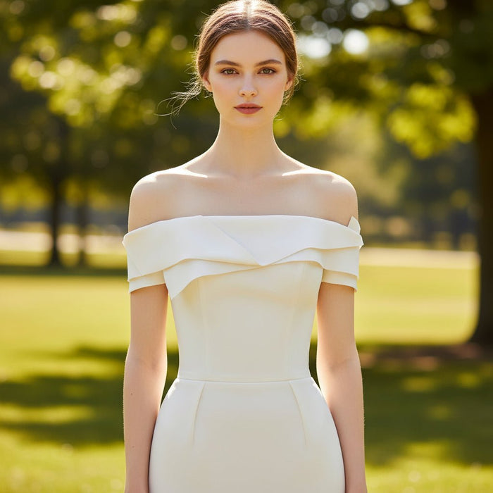 Hi-Lo Straight Neckline Satin Cocktail Dresses for Party - Rosymae