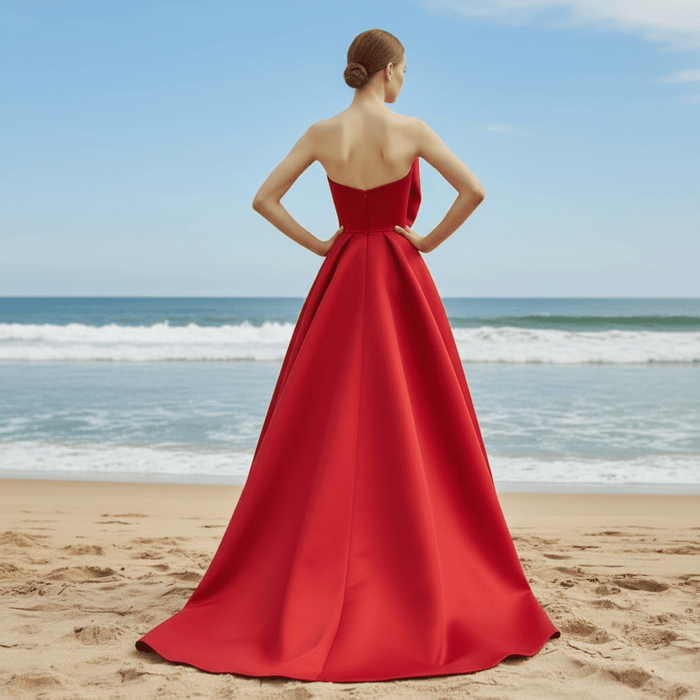 High Low Satin Formal Prom Party Dress Wedding Guest Gown - Rosymae