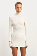 High Neck Longsleeve Top - Cream