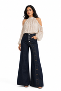 High-Waist Wide-Leg Denim Pants – VIVIEN