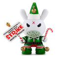 Holiday Grumpy Elf 3-inch Dunny vinyl figure with a mischievous expression and festive holiday attire.