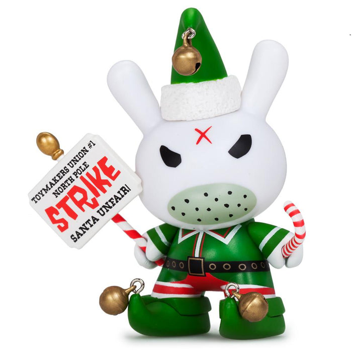 Holiday Grumpy Elf 3-inch Dunny vinyl figure by Dunny, featuring a grumpy elf design with festive holiday details.