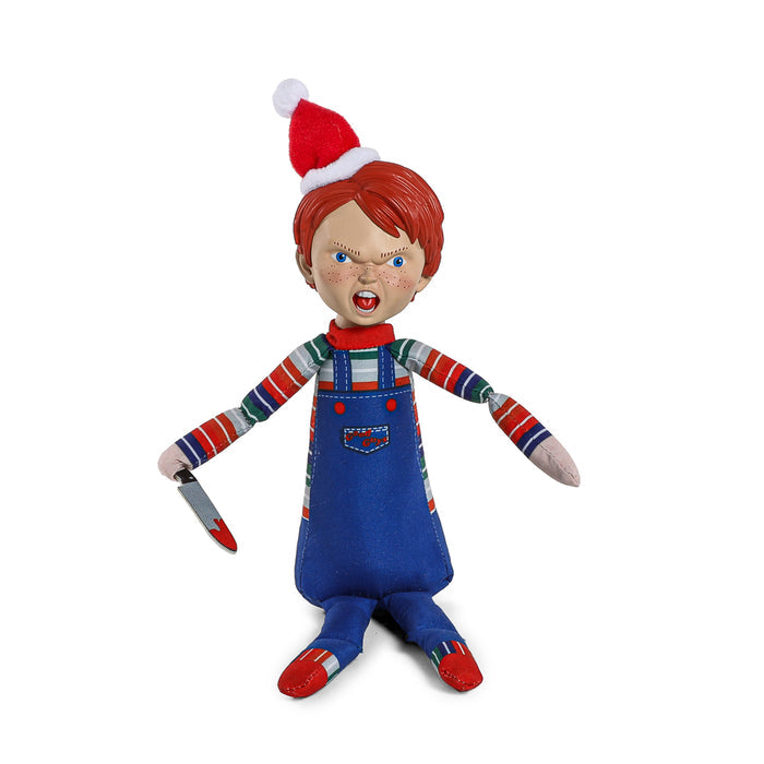 8-inch Chucky Holiday Horribles plush from the Phunny collection, featuring a soft, detailed plush of the iconic horror character.