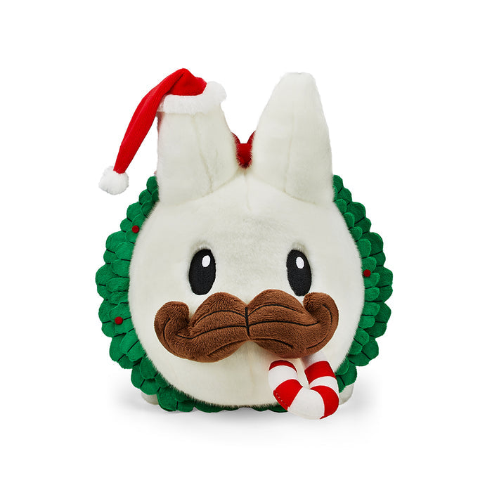 14-inch Labbit plush holiday wreath featuring a festive Fa La La Labbit character by Kidrobot and Frank Kozik.