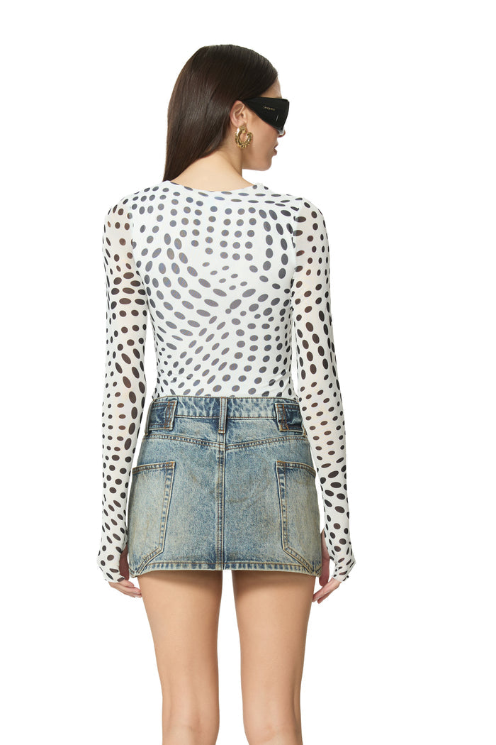Ines Top - Noir Swirl Dot
