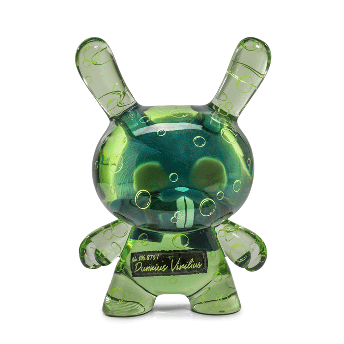 Infected Specimen Dunny 8-inch glow-in-the-dark resin art figure showing a detailed, limited edition collectible Dunny toy.