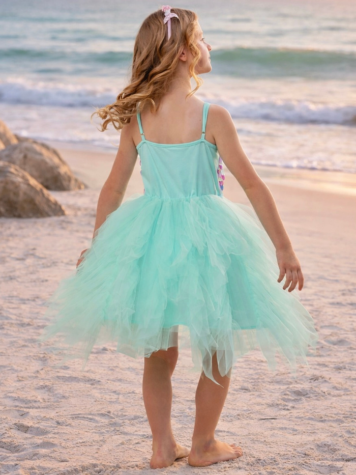 Kids glitter dress with airy tulle skirt for special occasions