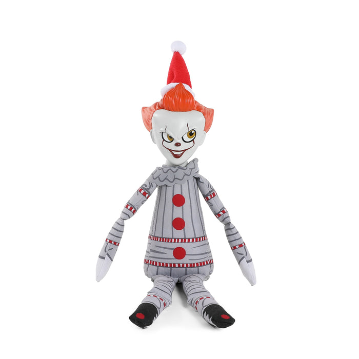 IT (2017) Holiday Horribles Pennywise 8-inch Roto Phunny plush toy, featuring Pennywise's clown face and festive holiday attire.