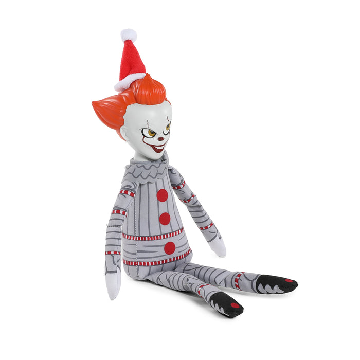 IT Holiday Horribles Pennywise plush toy, 8-inch Roto Phunny soft plush from the IT 2017 horror movie collection.