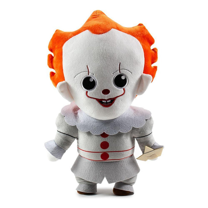 IT Pennywise the Dancing Clown HugMe vibrating plush toy by Kidrobot, soft plush with detailed clown costume and expressive face.