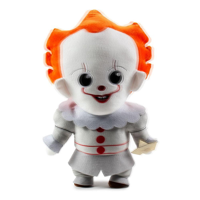 IT Pennywise the Dancing Clown HugMe vibrating plush by Kidrobot, soft plush toy featuring Pennywise's clown face and vibrant colors.