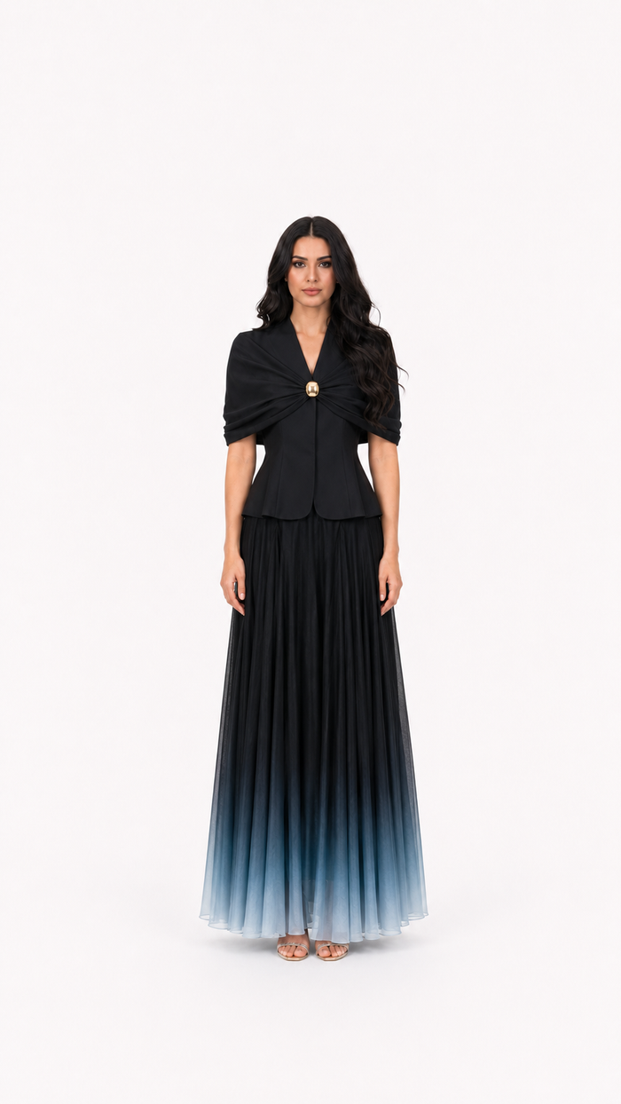 Ivory Ombre Chiffon Two-Piece Set – LUNA
