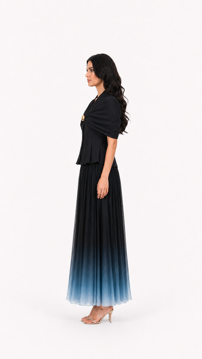 Ivory Ombre Chiffon Two-Piece Set – LUNA