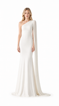 Ivory One-Shoulder Cape Mermaid Gown – ELYSIA