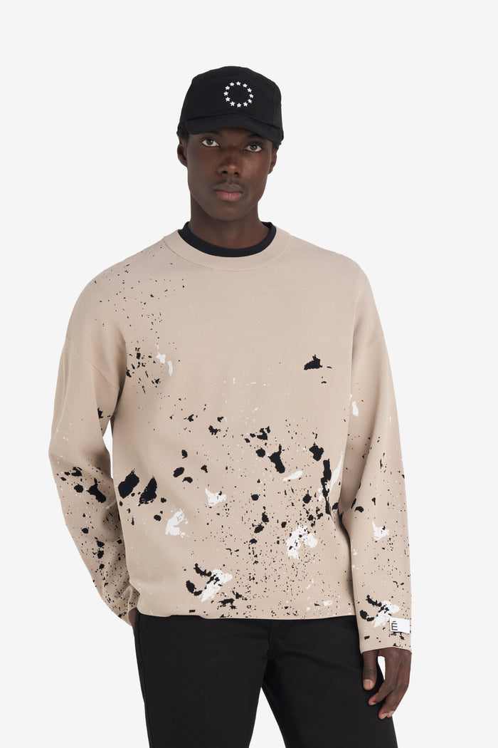 ETUDES STUDIO JACQUARD LONG SLEEVE T-SHIRT SPLASH BEIGE 2
