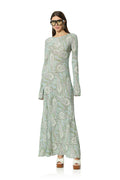 Jetta Dress - Aqua Paisley