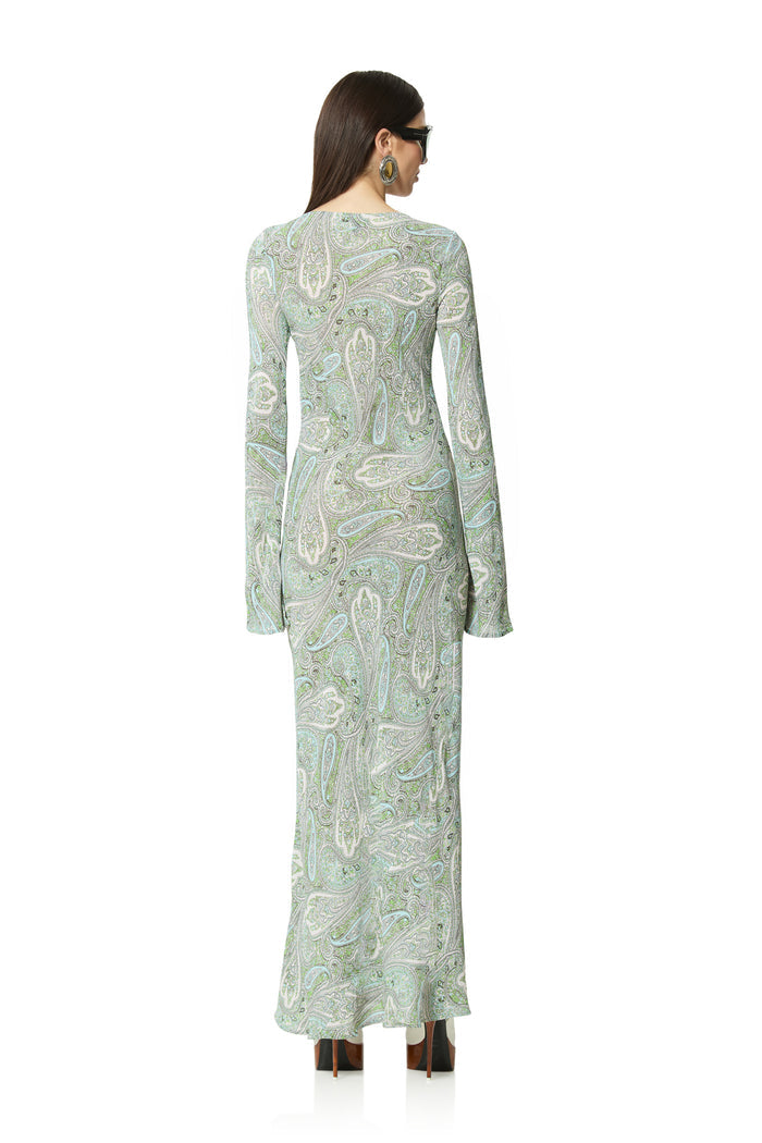 Jetta Dress - Aqua Paisley