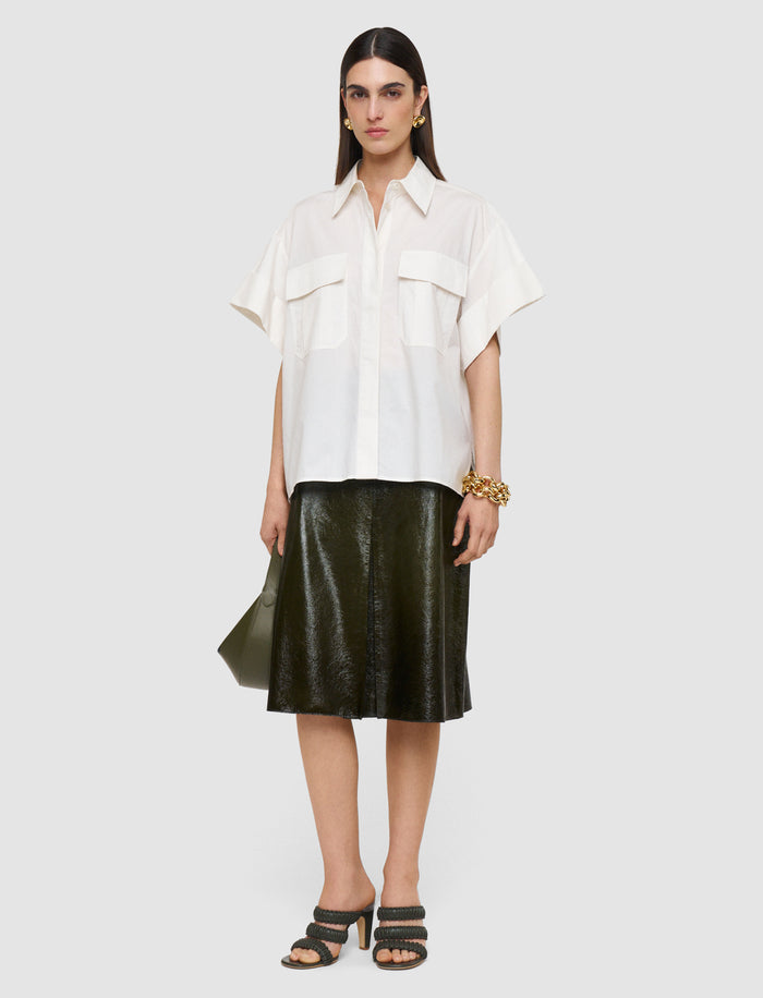 White Justo Poplin Cotton Shirt - Joseph