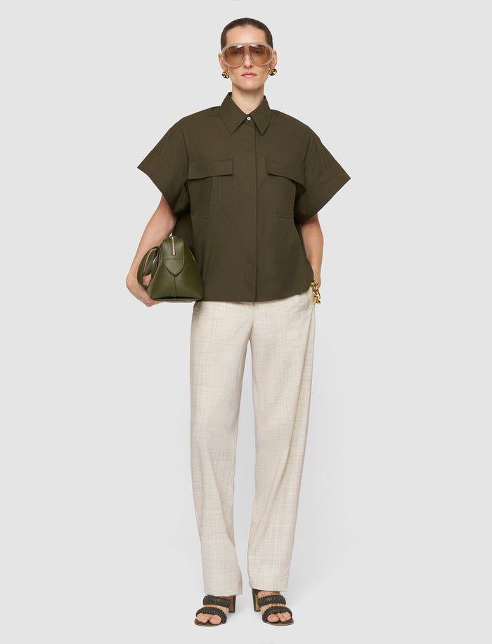 Green Justo Poplin Cotton Shirt - Joseph