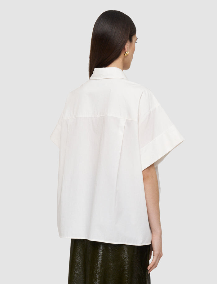 White Justo Poplin Cotton Shirt - Joseph