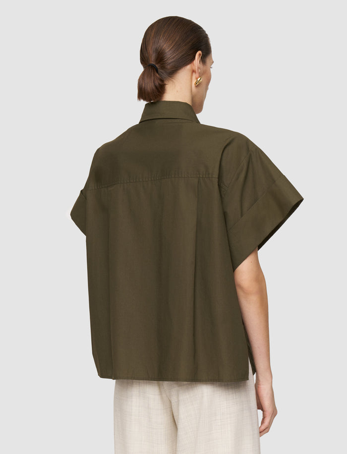 Green Justo Poplin Cotton Shirt - Joseph