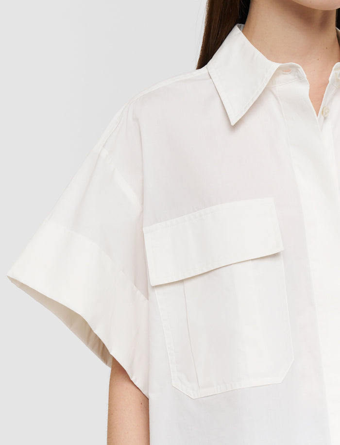 White Justo Poplin Cotton Shirt - Joseph
