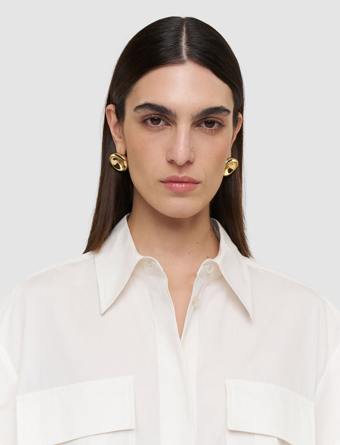 White Justo Poplin Cotton Shirt - Joseph