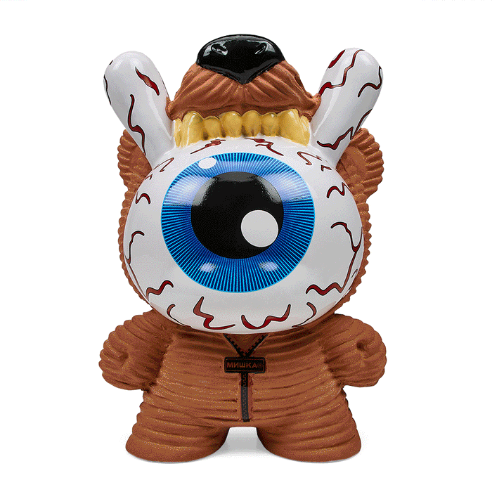8-inch Chia Dunny figure from Mishka's Keep Watch Bloodshot Edition, featuring a stylized collectible Chia Pet with vibrant design.