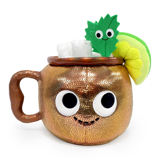 Kidrobot Happy Hour Max the Moscow Mule plush toy, soft and huggable with a detailed design resembling a Moscow Mule cocktail.