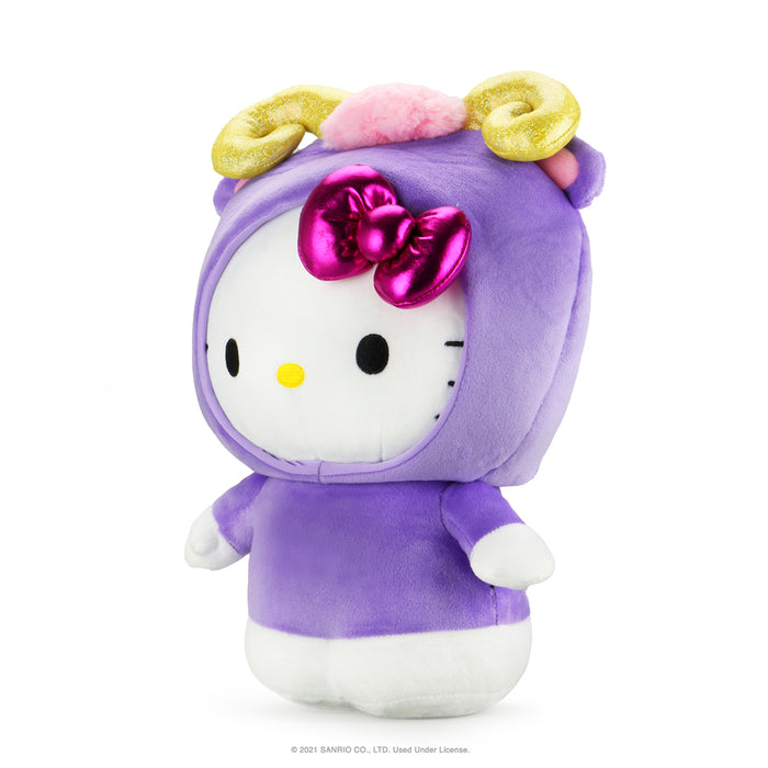 Sanrio Kidrobot Hello Kitty Aries Zodiac Medium Plush toy with soft fabric and detailed Aries theme design.