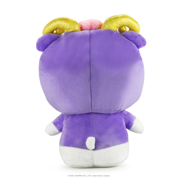 Sanrio Kidrobot Hello Kitty Aries Zodiac plush, medium-sized soft toy with detailed Aries-themed design and plush fabric.
