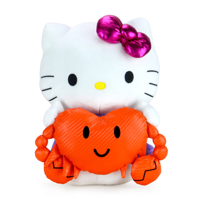 Sanrio Kidrobot Hello Kitty Zodiac plush, Cancer edition, medium size, soft and cuddly toy featuring Hello Kitty in zodiac Cancer design