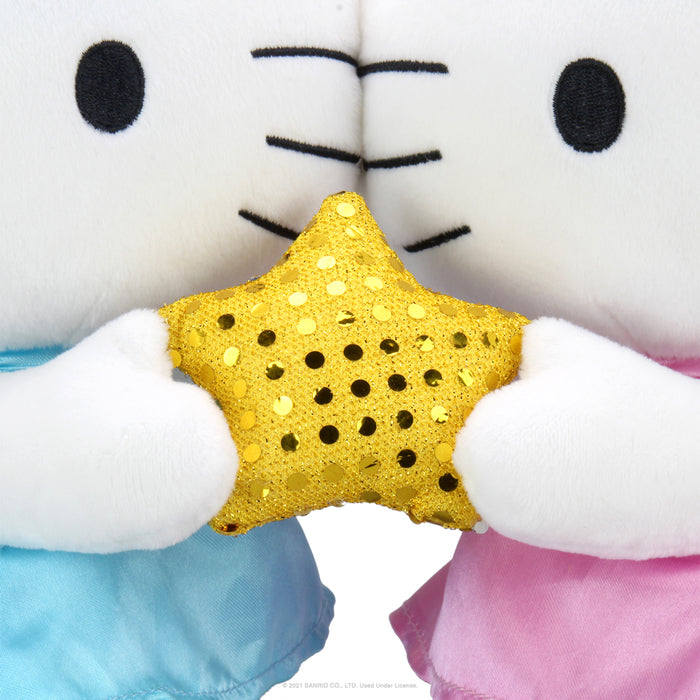 Sanrio Kidrobot Hello Kitty Zodiac Medium Plush Gemini Edition, soft plush toy featuring Hello Kitty with Gemini zodiac design.