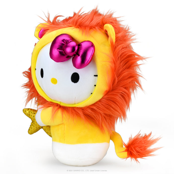 Sanrio Kidrobot Hello Kitty Zodiac Medium Plush Leo Edition featuring a soft plush toy with Leo zodiac details.