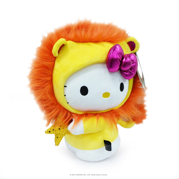 Sanrio Kidrobot Hello Kitty Zodiac Medium Plush Leo Edition, soft plush toy with detailed Leo zodiac design.