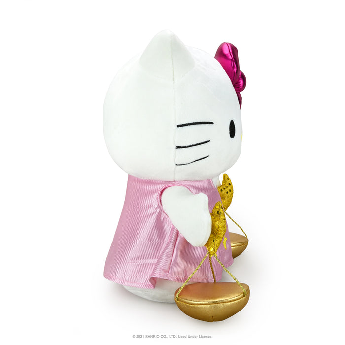 Sanrio Kidrobot Hello Kitty Zodiac Libra medium plush toy with detailed Libra-themed design and soft fabric.