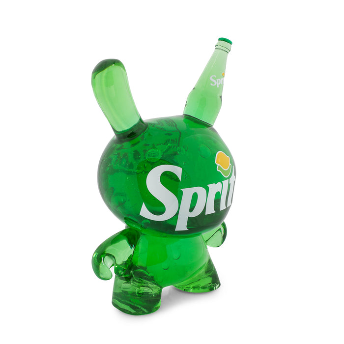 Kidrobot Sprite 8-inch resin Dunny art figure, limited edition Coca-Cola collectible, featuring vibrant design and detailed craftsmanship.