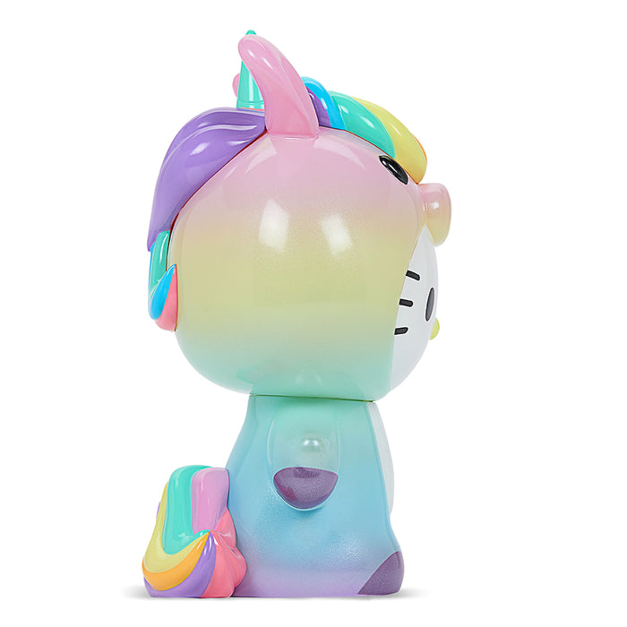 Kidrobot x Hello Kitty unicorn 8-inch vinyl art figure in prismatic edition featuring colorful, glossy vinyl with adorable Hello Kitty design.