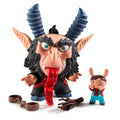 Scott Tolleson Krampus Dunny 5-inch art figure featuring a detailed, festive design with horns and textured surface.