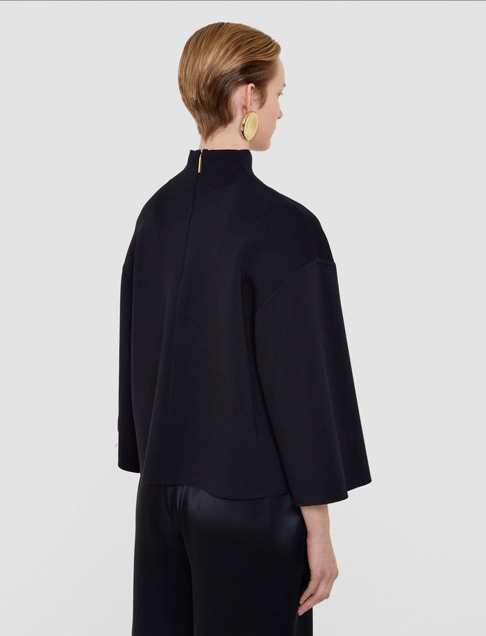 Black Larrey Compact Milano Knit Top - Joseph