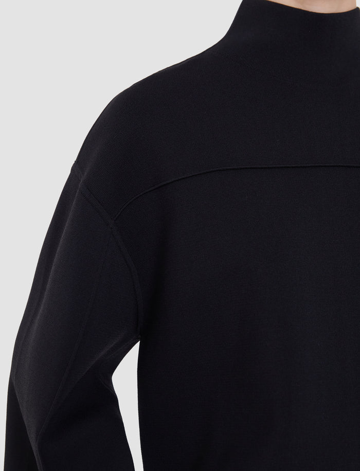 Black Larrey Compact Milano Knit Top - Joseph