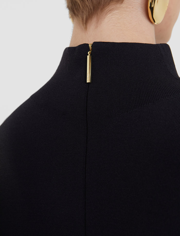 Black Larrey Compact Milano Knit Top - Joseph