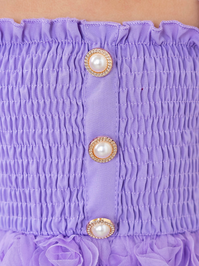 girls pearl button party dress