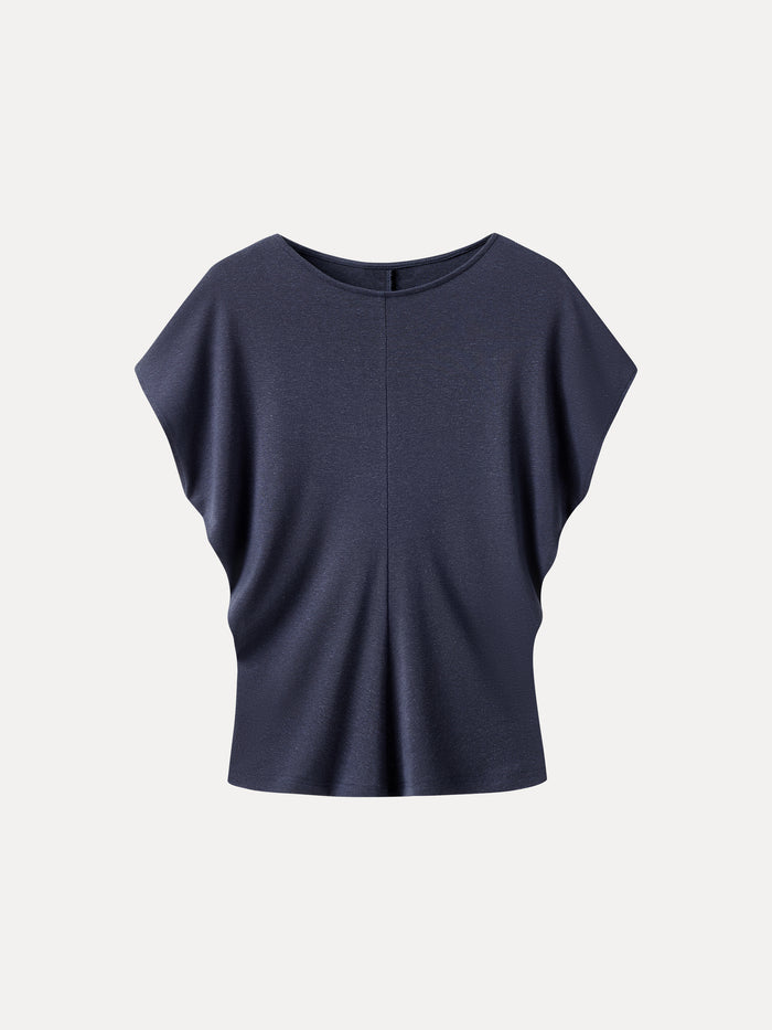 OGLmove Linen-Blend Round Neck Relaxed Summer Top