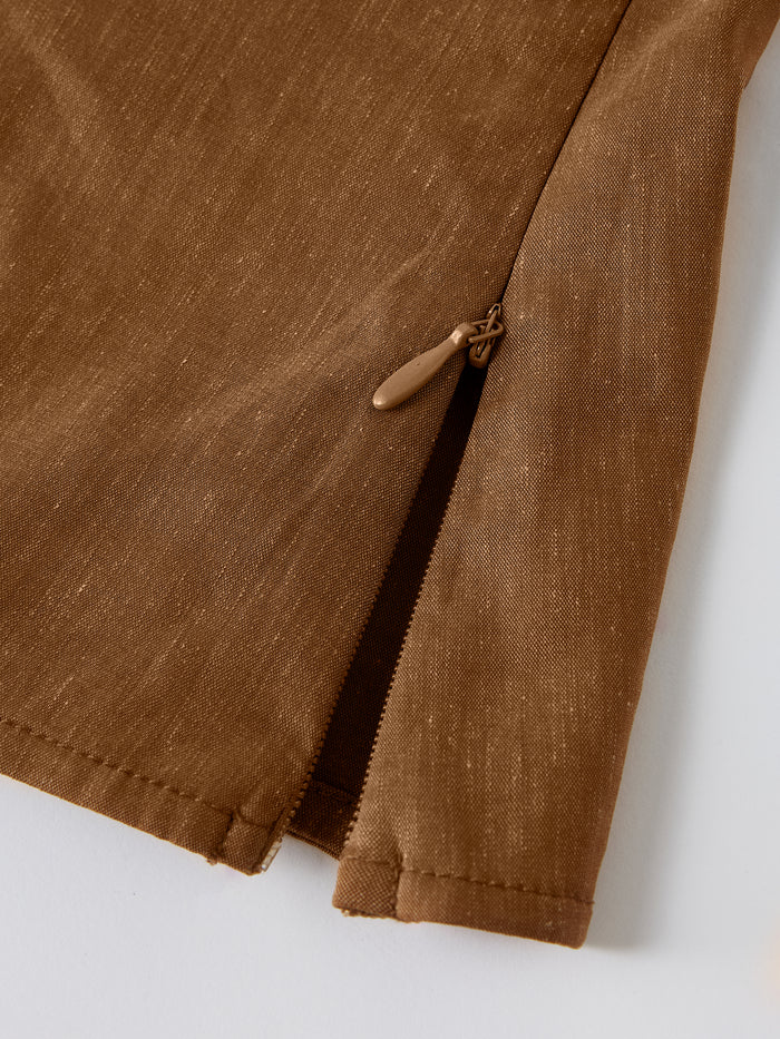 OGLmove Linen Blend Surplice Top with Side Twist